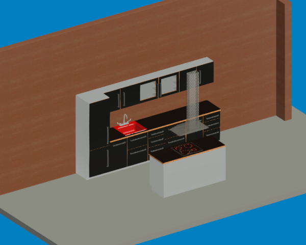 Cocina moderna completa para Revit - Familias Revit Gratis