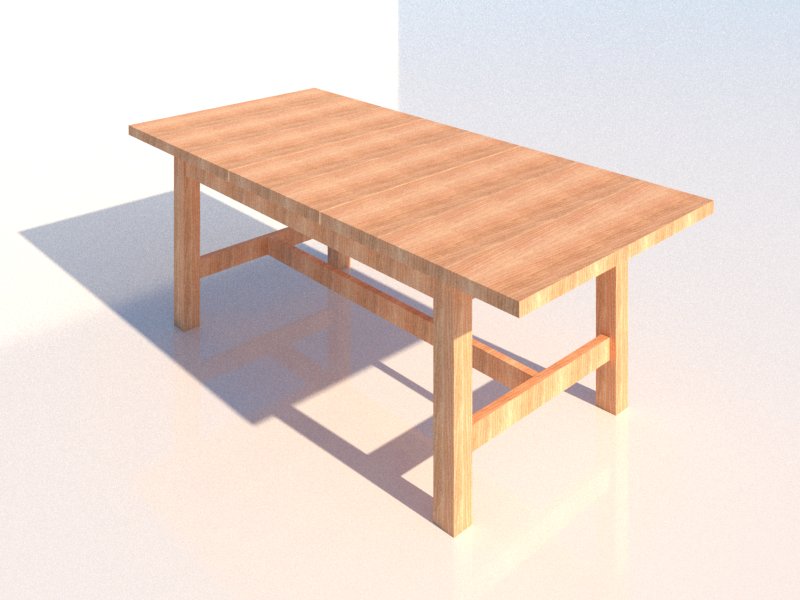 Mesa de madera simple para Revit