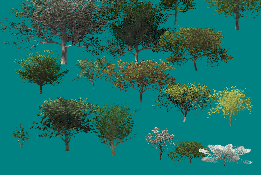 imagen con árboles de vegetación para revit