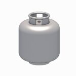 Balón de gas para Revit, modelo 3D de cilindro de gas GLP para renderizado de áreas de servicio y cocinas.
