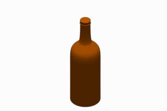 Botella de cerveza para Revit, modelo 3D detallado para renderizado arquitectónico de bares y restaurantes.
