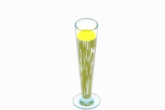 Vaso de cerveza para Revit, modelo 3D tipo Pilsner con líquido para renderizado arquitectónico.