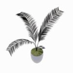 Familia de Palmera de Interior para Revit, modelo RFA de vegetación decorativa (LOD 300) para diseño de interiores y arquitectura BIM.