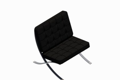 Familia de Silla Barcelona para Revit, modelo RFA de mobiliario de diseño clásico (LOD 300) para proyectos de arquitectura e interiorismo BIM.