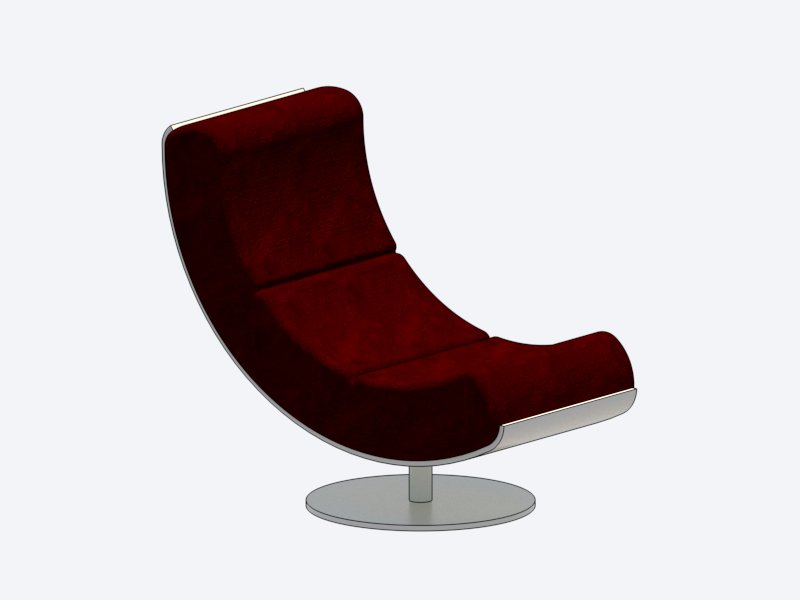 Sillón moderno giratorio para Revit, familia RFA de mobiliario de descanso (LOD 300) para proyectos de arquitectura e interiorismo residencial y comercial BIM.